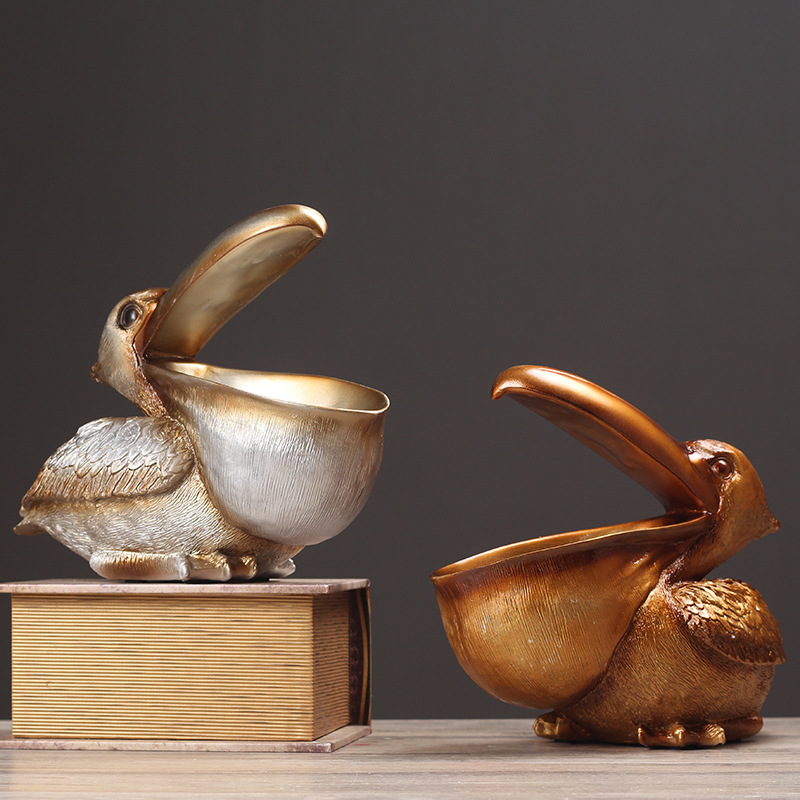 Smart Home Decor - Pelikaan Vogel Ornament Retro Hars Sleutel