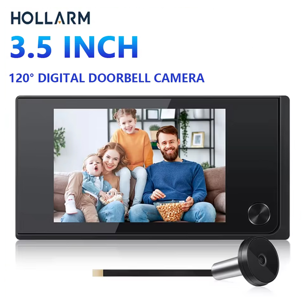 Smart Home Battery Camera - Hollarm 3,5 inch draadloze deurbelcamera 120
