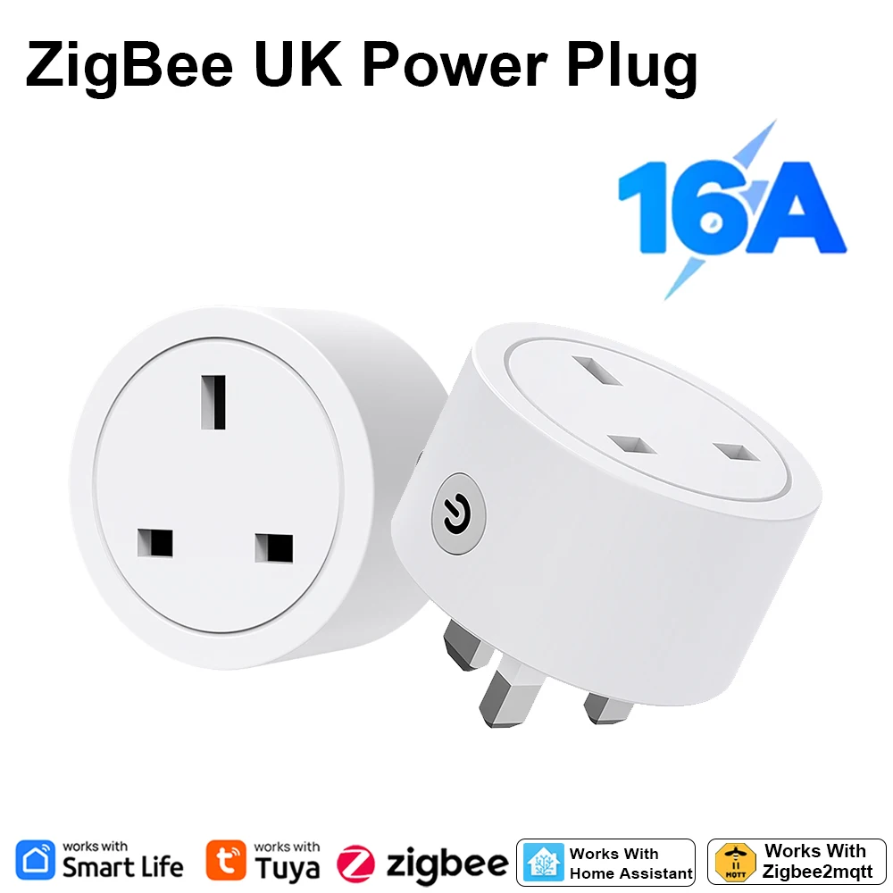 Smart Home Monitoring - Zigbee Smart Plug 16A UK-stekker, werkt