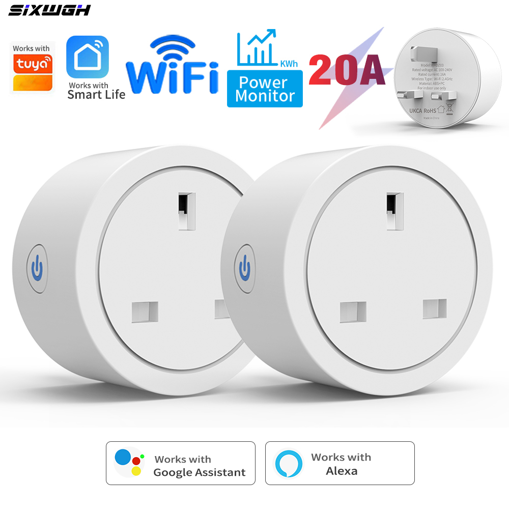 Smart Home Or Smart Home - 20A Tuya WiFi Smart UK-stekker met