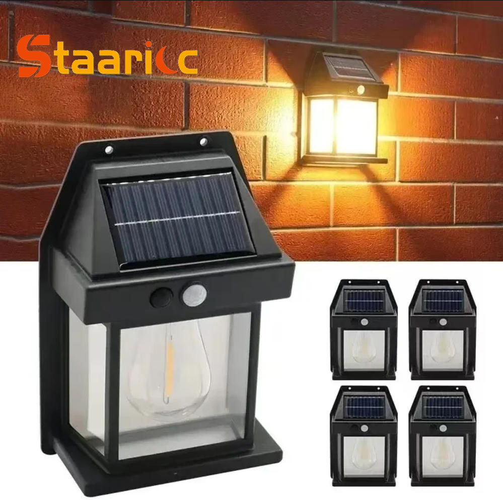 Voice Control Light Bulb - Buitenlamp met zonne-energie, tungsten, bewegingsmelder, IP65