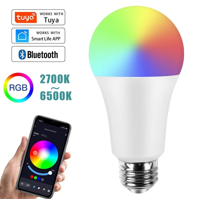 Voice Control Light Bulb - E27 WiFi Smart LED-lamp RGBCW Kleurrijk