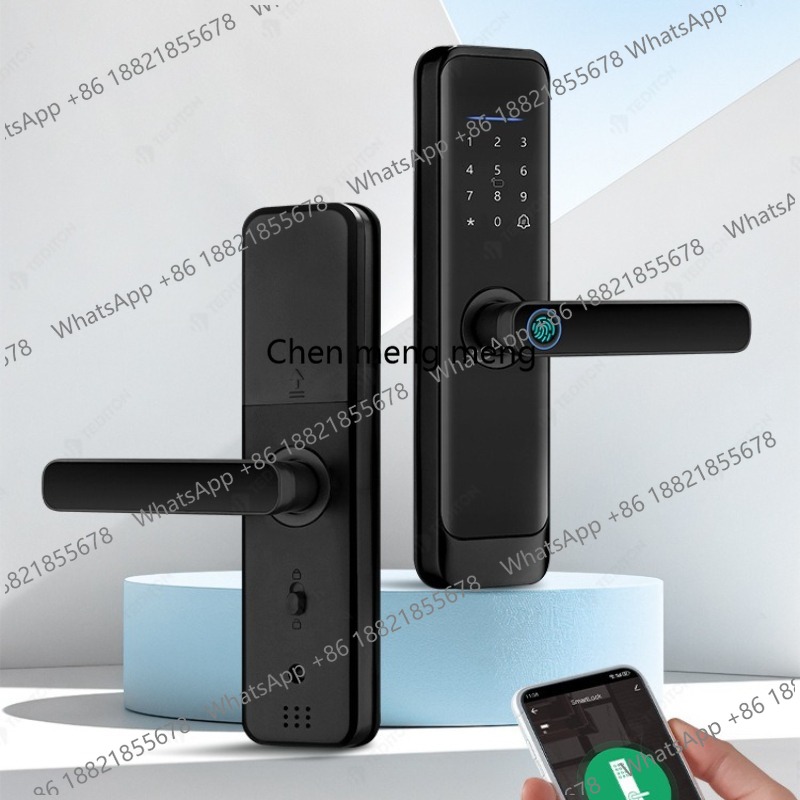 Smart Home Interior - Houten deur Binnendeur Vingerafdrukslot Gratis wisselbaar
