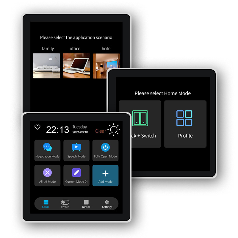 Smart Home Monitoring - FUERS 4-inch touchscreen Multifunctionele slimme wandschakelaar