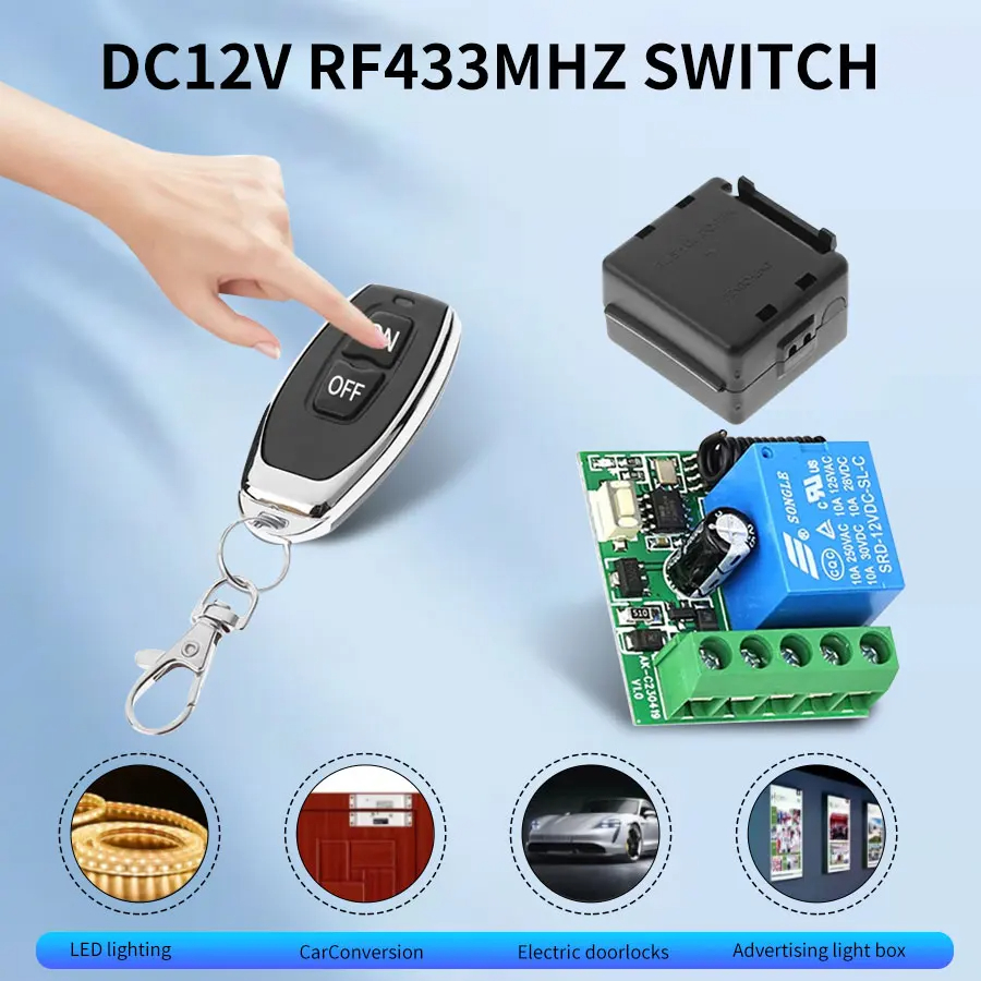 Smart Home Villa - DC12V 1CH 10A Relais Ontvanger Zender
