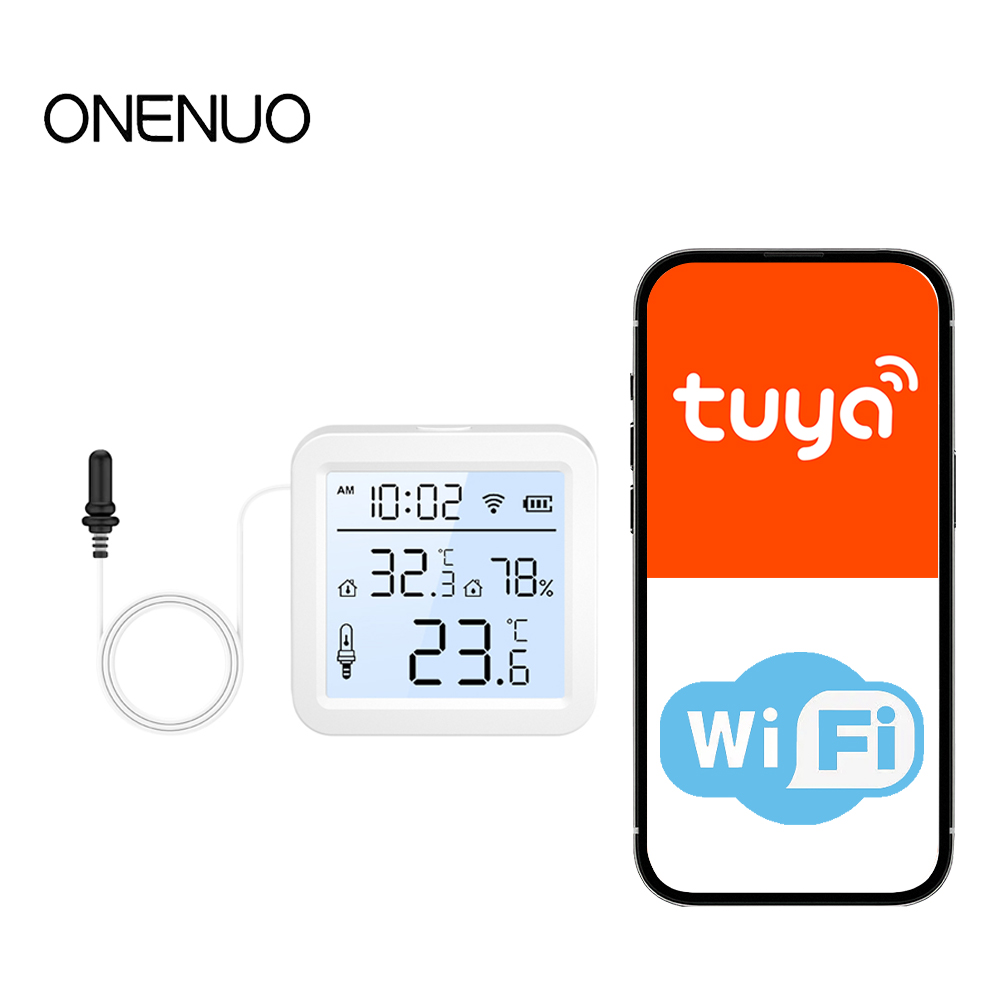 Smart Home Monitoring - WiFi-vochtigheidstemperatuursensor met externe sonde Binnen/buiten Tuya