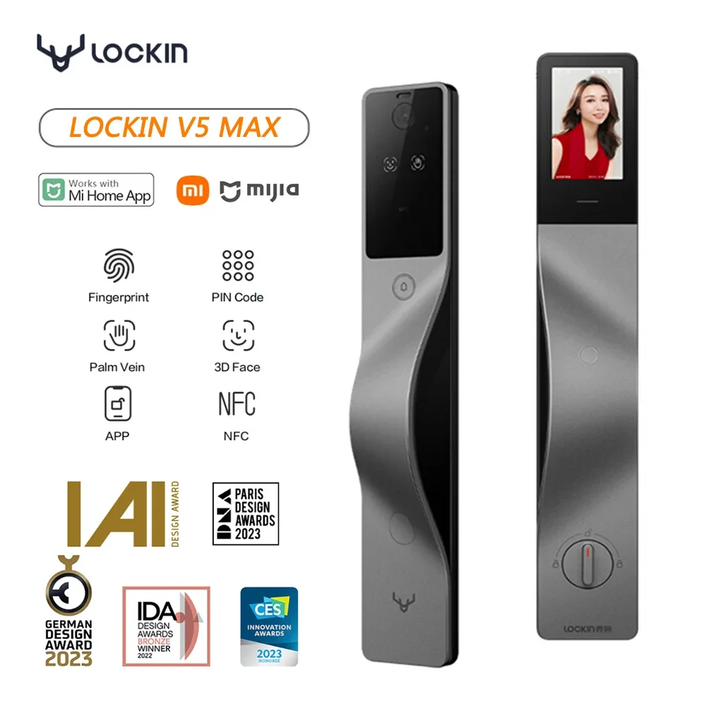 Smart Home Battery Camera - Lockin V5 Max 3D Gezichtsherkenning Slim