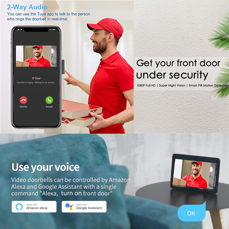 Tuya Smart 1080P Deurbelcamera - Smart Home Battery Camera recensie en prijs
