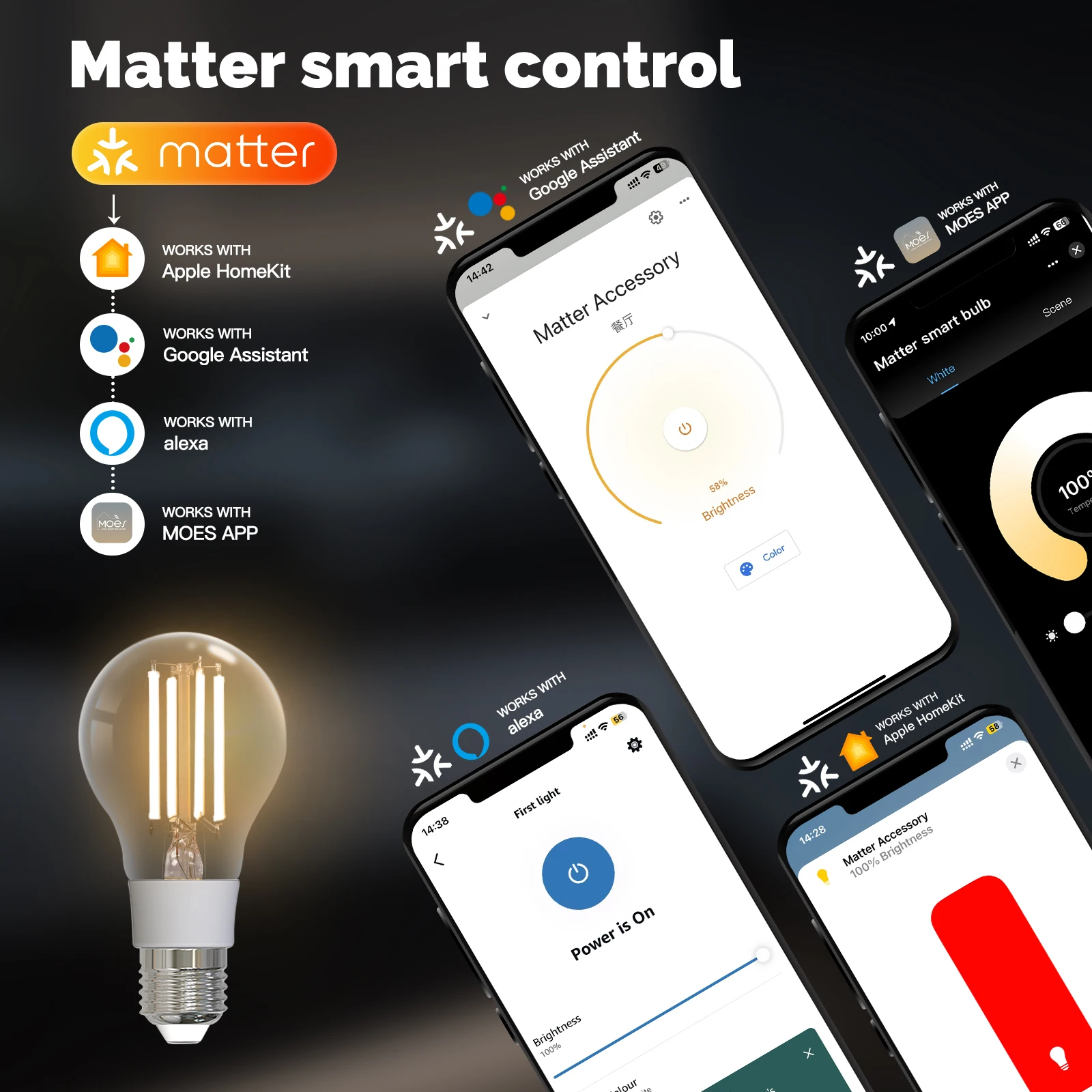 MOES TUYA Matter Smart Gloeila - Voice Control Light Bulb recensie en prijs